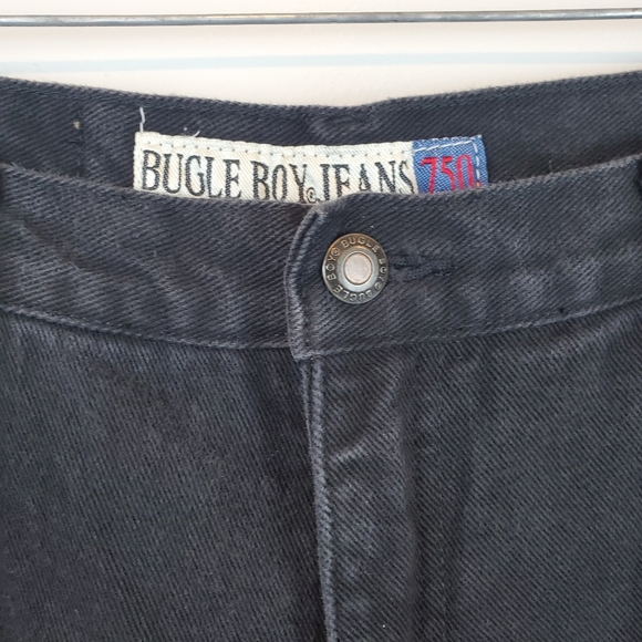 90s VTG Bugle Boy 750 Relaxed Straight Black Denim Jeans Size 34x30 Mens Cotton - Picture 5 of 10